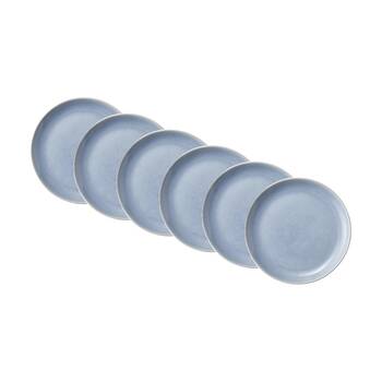 6PK Ecology Element Kitchen Side Plate Sky Light Blue Stoneware 20cm