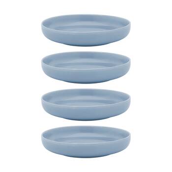 4PK Ecology Element Kitchenware Dinner Bowl Sky Light Blue Stoneware 22cm