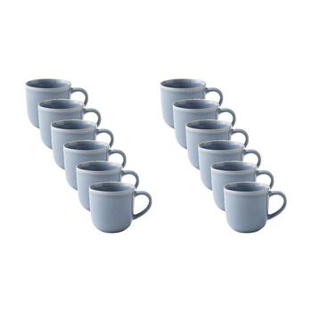 12PK Ecology Element Kitchenware Coffee Mug Sky Light Blue Stoneware 360ml