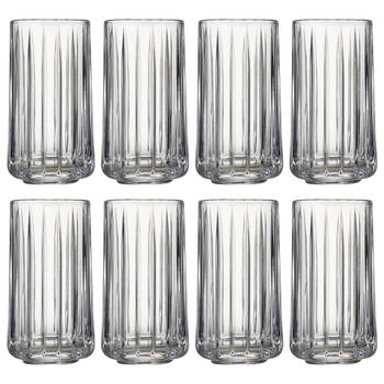 2x 4pc Ecology Lineaire Glass Hi Ball Tumbler Set Drinkware 320ml