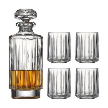 5pc Ecology Lineaire Glass Decanter Set 800ml Vessel & 260ml Tumblers