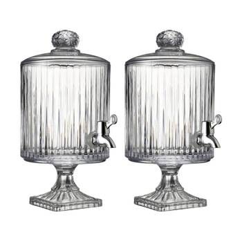 2PK Ecology Lineaire Glass Drink Dispenser 4.5L Home Kitchen Barware