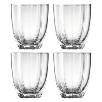 4pc Ecology Ellery Glass Tumbler Set Fluted Drink Glassware 320ml