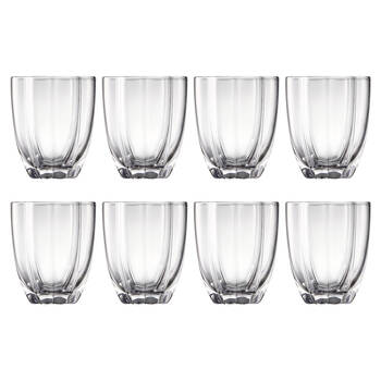 2x 4pc Ecology Ellery Glass Tumbler Set Fluted Drink Glassware 320ml