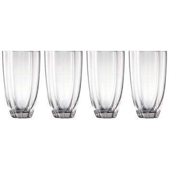 4pc Ecology Ellery Hi Ball Glass Tumbler Set Fluted Glassware 450ml
