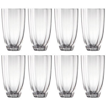 2x 4pc Ecology Ellery Hi Ball Glass Tumbler Set Fluted Glassware 450ml