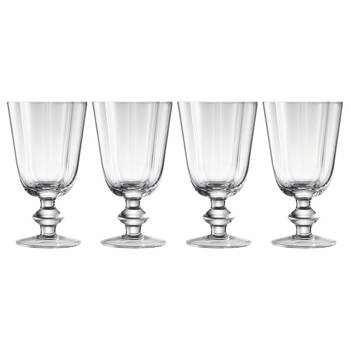 4pc Ecology Ellery Glass Goblet Set Fluted Stemmed Drinkware 300ml
