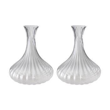 2PK Ecology Ellery Glass Decanter Fluted Design Elegant Drinkware 2L