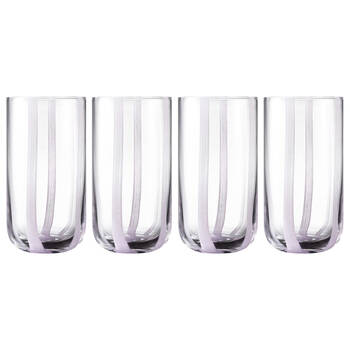 4pc Ecology Luella Glass Hi Ball Tumbler Set Drinkware Purple Wisteria 50ml