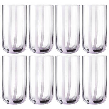 2x 4pc Ecology Luella Glass Hi Ball Tumbler Set Drinkware Purple Wisteria 50ml
