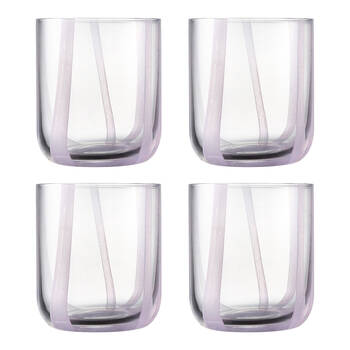 4pc Ecology Luella Glass Tumbler Set Drinkware Purple Wisteria 350ml