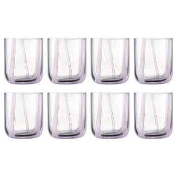 2x 4pc Ecology Luella Glass Tumbler Set Drinkware Purple Wisteria 350ml