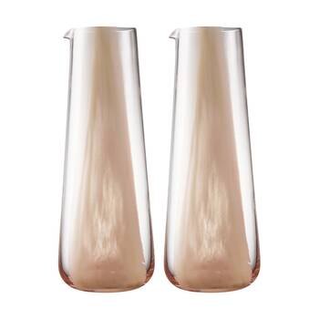 2PK Ecology Kaia Glass Carafe Water Pitcher Serving Jug Tableware Petal 1.1L