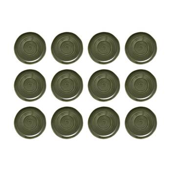 12PK Ecology Ottawa Stoneware Dinner Plate 27.5cm Moss Green Rustic Dinnerware