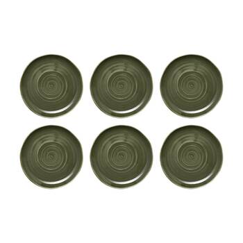 6PK Ecology Ottawa Stoneware Dinner Plate 27.5cm Moss Green Rustic Dinnerware
