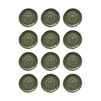 12PK Ecology Ottawa Stoneware Side Plate 21cm Moss Green Rustic Dinnerware
