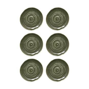 6PK Ecology Ottawa Stoneware Side Plate 21cm Moss Green Rustic Dinnerware