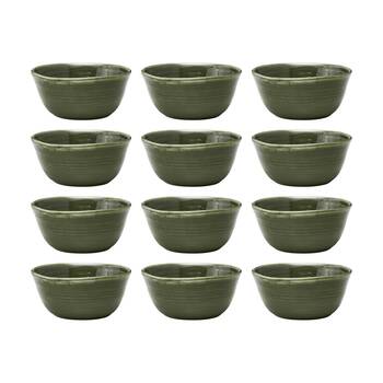 12PK Ecology Ottawa Stoneware Noodle Bowl 15.5cm Moss Green Rustic Dinnerware