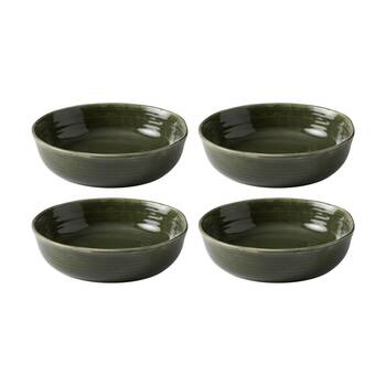 4PK Ecology Ottawa Stoneware Dinner Bowl 22cm Moss Green Rustic Serveware