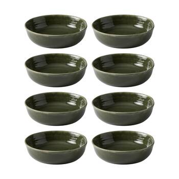 8PK Ecology Ottawa Stoneware Dinner Bowl 22cm Moss Green Rustic Serveware