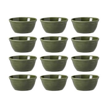 12PK Ecology Ottawa Stoneware Rice Bowl 13.5cm Moss Green Rustic Dinnerware