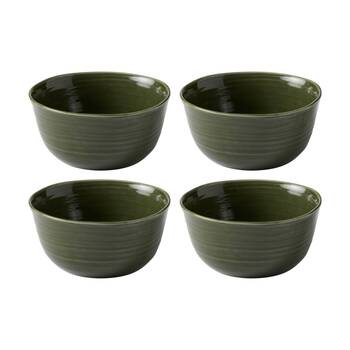 4PK Ecology Ottawa Stoneware Laksa Bowl 20cm Moss Deep Rustic Dinnerware