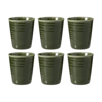6PK Ecology Ottawa Stoneware Latte Cup Rustic Mug Moss Green 250ml