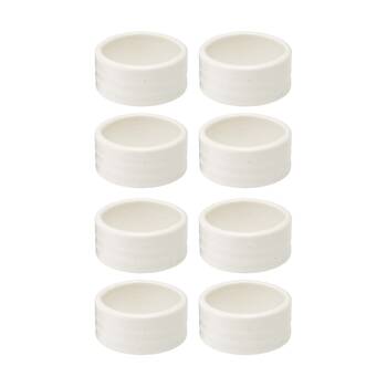 2x 4pc Ecology Ottawa Stoneware Napkin Ring Set Rustic Tableware Calico