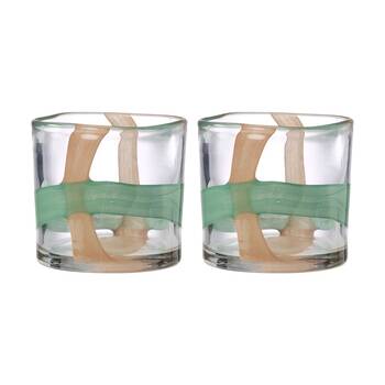 2PK Ecology Mesa Glass Vase/Candle Holder Home Decor Celadon/Petal 10cm