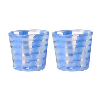 2PK Ecology Papyrus Glass Tealight Candle Holder Home Decor Skylark 10.5cm