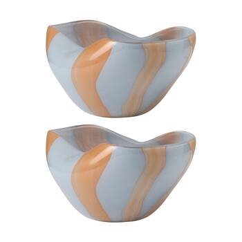 2PK Ecology Horizon Glass Bowl Contemporary Organic Home Decor 12cm