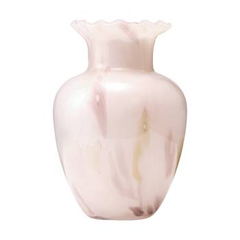 Ecology Frill Rounded Flower Vase Sunset Pink Marble-Look 27cm