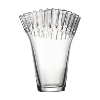 Ecology Tousle Decorative Edges Fluted Flower Vase Clear 29cm