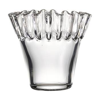Ecology Tousle Decorative Edges Fluted Flower Vase Clear 14cm