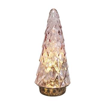 LVD Vintage-Inspired Large Pine Tree LED Lantern Home Decor Punch 11x11x24cm