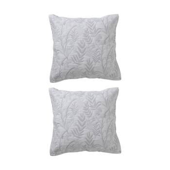 2PK Bianca Ember Botanic Grey Polyester/Cotton European Pillowcase 65x65cm