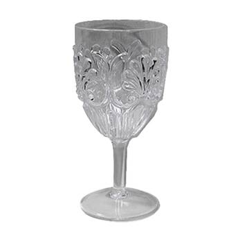 12x Partyware Reusable Embossed Wine Glass Tableware 180ml Clear Assorted