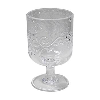 12x Partyware Reusable Embossed Wine Glass Tableware 130ml Clear Assorted