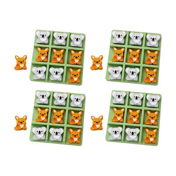 4PK Koala Dream Kids 3y+ Bush Buddies Tic Tac Toe Wooden Game Kangaroo-Koala