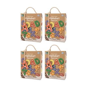 4x 50pc Koala Dream Kids 3y+ Fridge Friends Wooden Uppercase Alphabet Magnets