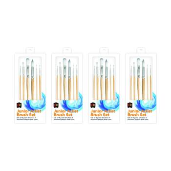 4x 6pc Educational Colours Junior Artist Paint Brush Set Art/Craft Supplies
