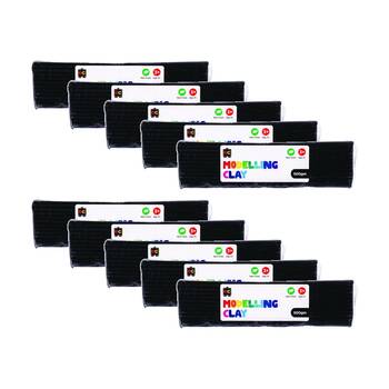 10PK Educational Colours Modelling Clay Black Kids Art/Craft 500gm 3y+