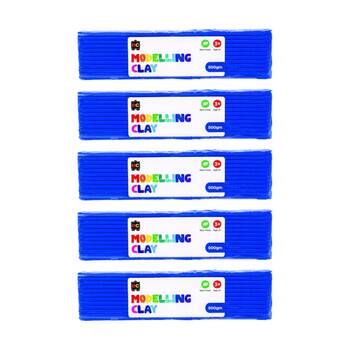 5PK Educational Colours Modelling Clay Dark Blue Kids Art/Craft 500gm 3y+