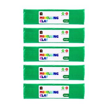 5PK Educational Colours Modelling Clay Dark Green Kids Art/Craft 500gm 3y+