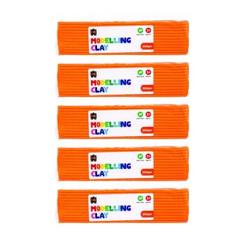 5PK Educational Colours Modelling Clay Orange Kids Art/Craft 500gm 3y+