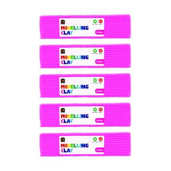 5PK Educational Colours Modelling Clay Pink Kids Art/Craft 500gm 3y+