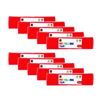 10PK Educational Colours Modelling Clay Red Kids Art/Craft 500gm 3y+