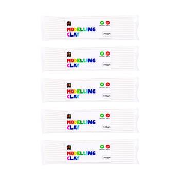 5PK Educational Colours Modelling Clay White Kids Art/Craft 500gm 3y+