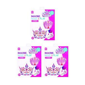 3x 3pc Educational Colours Imagine Make & Play Crowns and Tiaras Kids Set 5y+