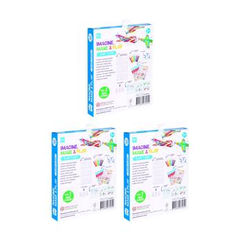 3x 3pc Educational Colours Imagine Make & Play Glider Planes Set Kids Craft 5y+